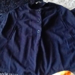 Korean style solid cloak button long coat shawl windbreaker